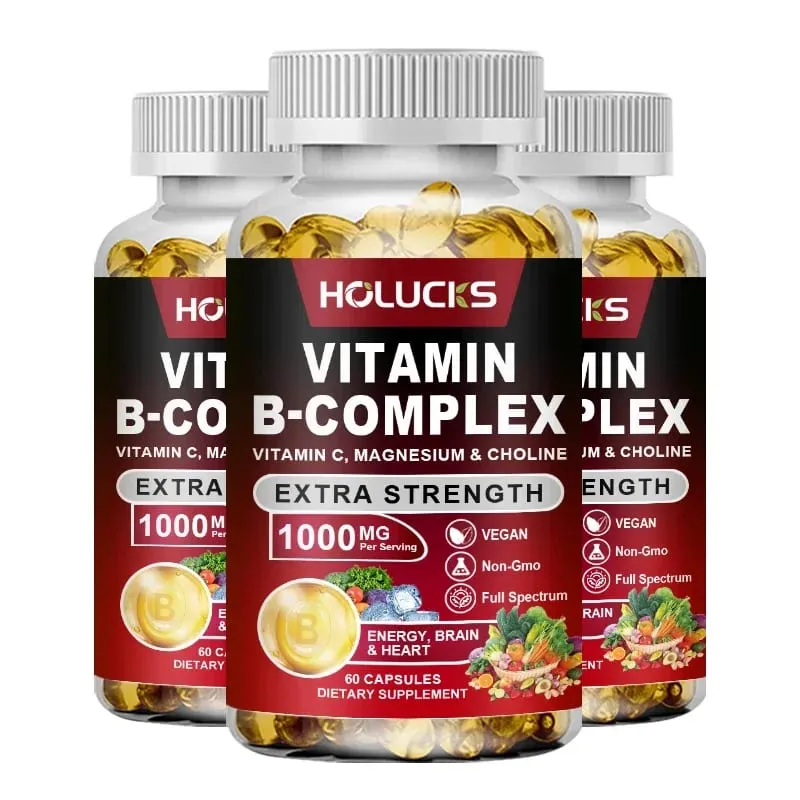 Yimiduk Premium Vitamin B Complex Supplement with Biotin & Folate for Promotes Healthy Hair Skin & Hormone Balance Vegan