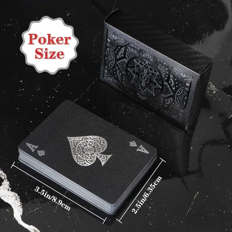 Black Gold Playing Card Game; Plastic Waterproof Poker Suit; Magic Package Board Game Gift Collection
