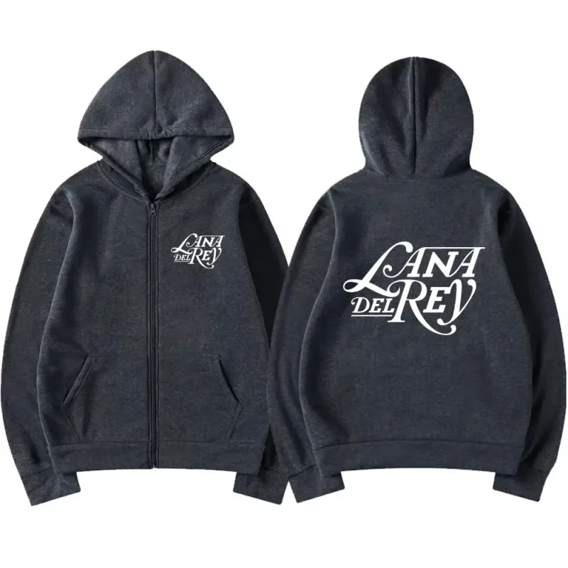 Lana Del Rey Graphic Logo Zipper Hoodie Men Women Vintage Oversized Zip Up Sweatshirt Fashion Fleece Hoodies Jackets Streetwear