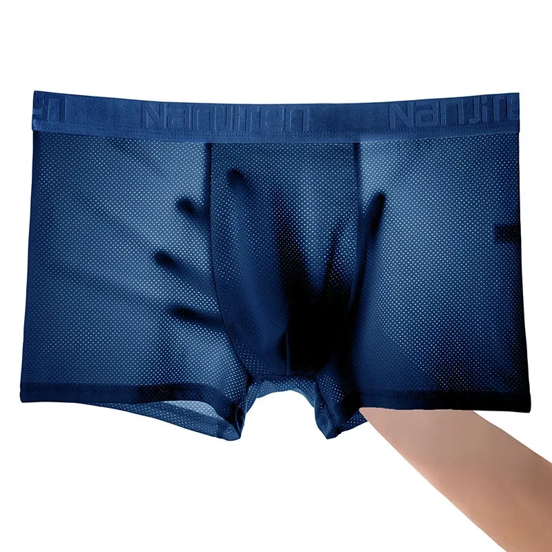 4 ชิ้นผ้าไหมน้ำแข็งตาข่ายกางเกงบ็อกเซอร์ผู้ชายชุดชั้นใน Cool Underpant Breathable เซ็กซี่กางเกง Slim ชุดชั้นในไม้ไผ่ขายส่งจำนวนมาก L-6XL 3256806582323621