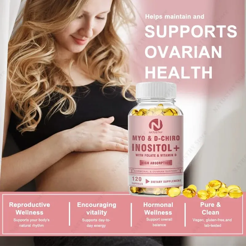Myo & D-Chiro Inositol Capsule with Folate For Women's Hormone Balance Ovarian Function Health