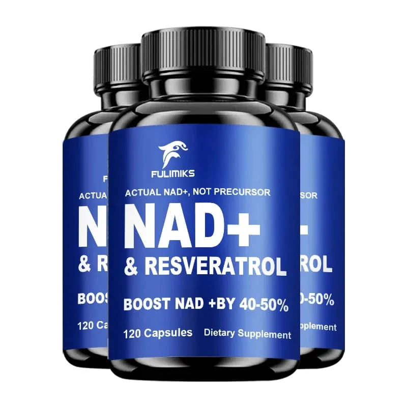 Fulimiks NAD+ Resveratrol Capsules with TMG & Vitamin B Enhance Vitality Skin Health Focus Antioxidant Immune for Adults