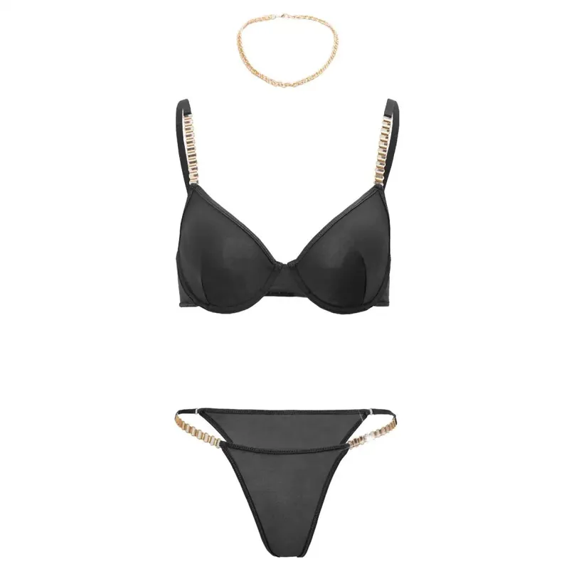 Women French Lace Minimizer Bra Set Lingerie Set For Women Cut Out Sexy 2 Piece Bra And Panty Set Strappy Underwear Lingerie