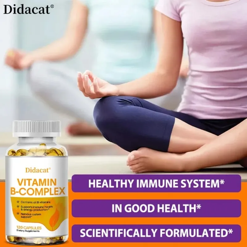 Vitamin B Complex - Contains All B Vitamins Supports Immune Health & Energy Production Nervous System Support