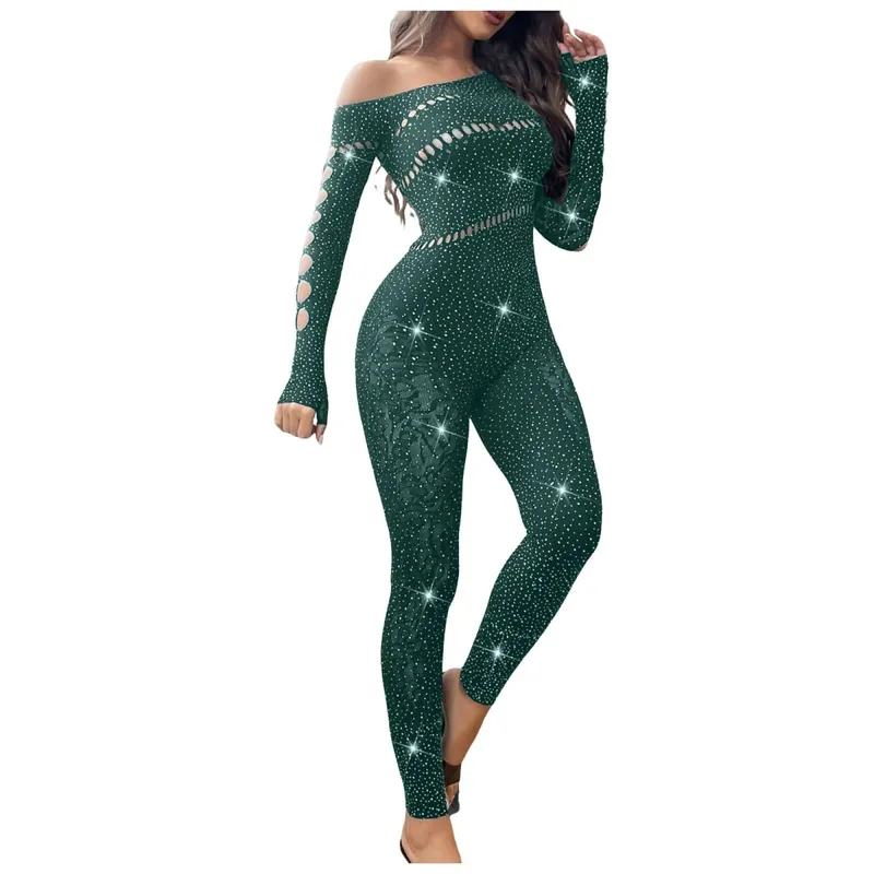 2025 conjunto de sutiã bordado de renda feminina sexy malha strass macacão manga longa ver através sexy lingerie bustier para mulher