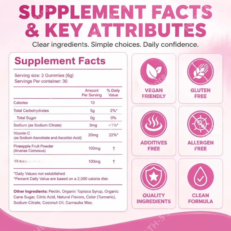 HalmanLabs Vaginal Health Gummies with Probiotics and Vitamin C Balances PH Levels and Supports Vaginal Flora - 60 Gummies