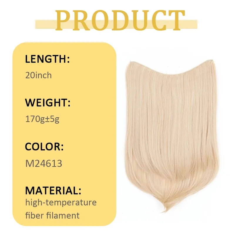 20Inch Synthetic Layered Buckle Hair Extensions Clip In Hair Weft High Temperature Fiber Long Straight Hairpiece for Women