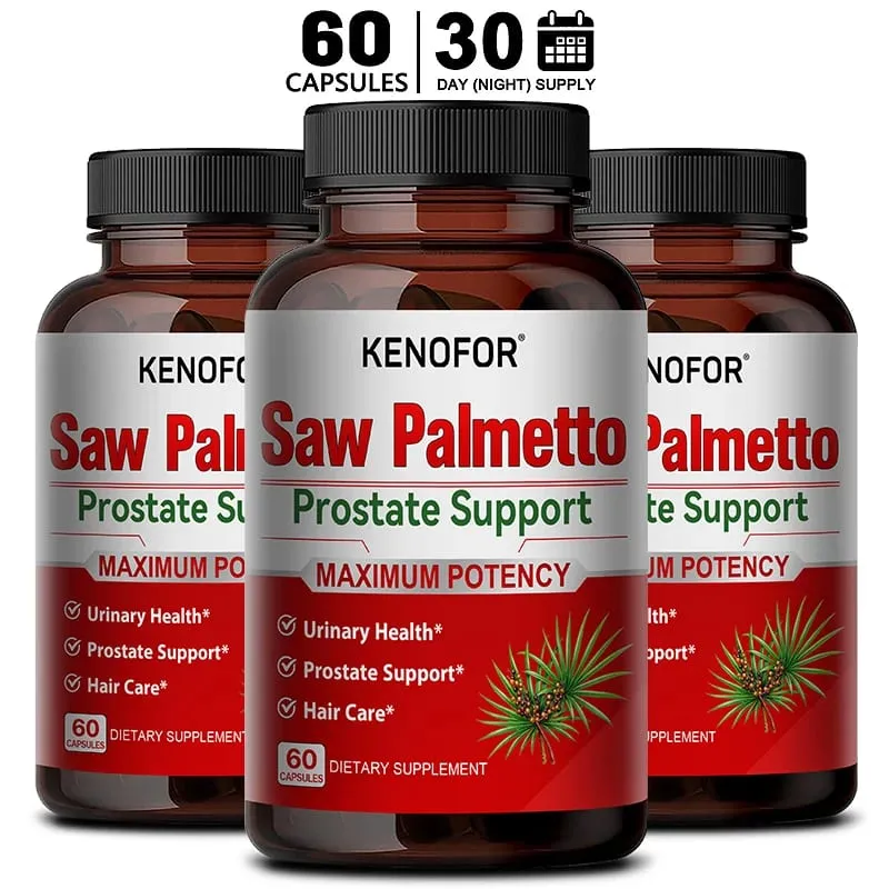 Prostate Supplement with Saw Palmetto Supports Urinary Tract Health Herbal Health Supplement 120 Vegetarian Capsules