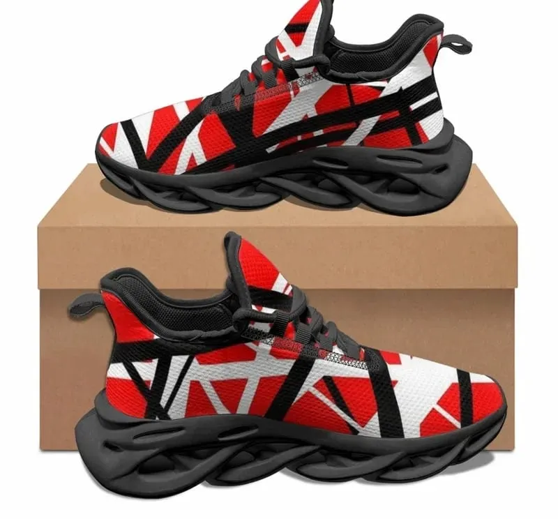 Evh Stripe Design Casual Flat Shoes Street Fashion Rock Trend Sneakers Women Classic Popular Non-slip Running Shoes