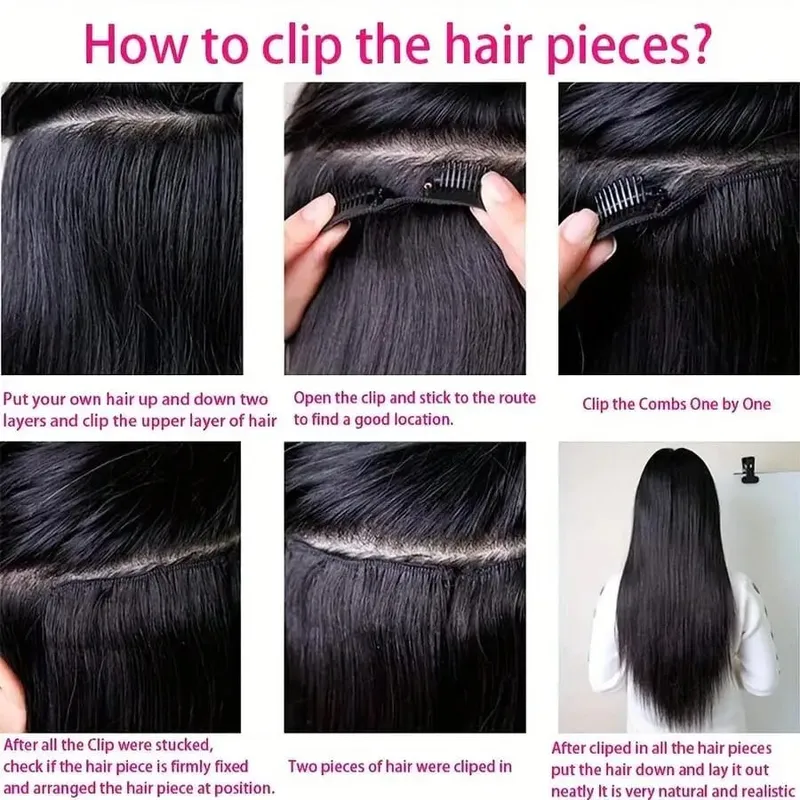 8pcs Clip In Hair Extensions Jet Black Straight Hair Rich Full Glossy Natural Finish For Various Looks 18 20 Inch