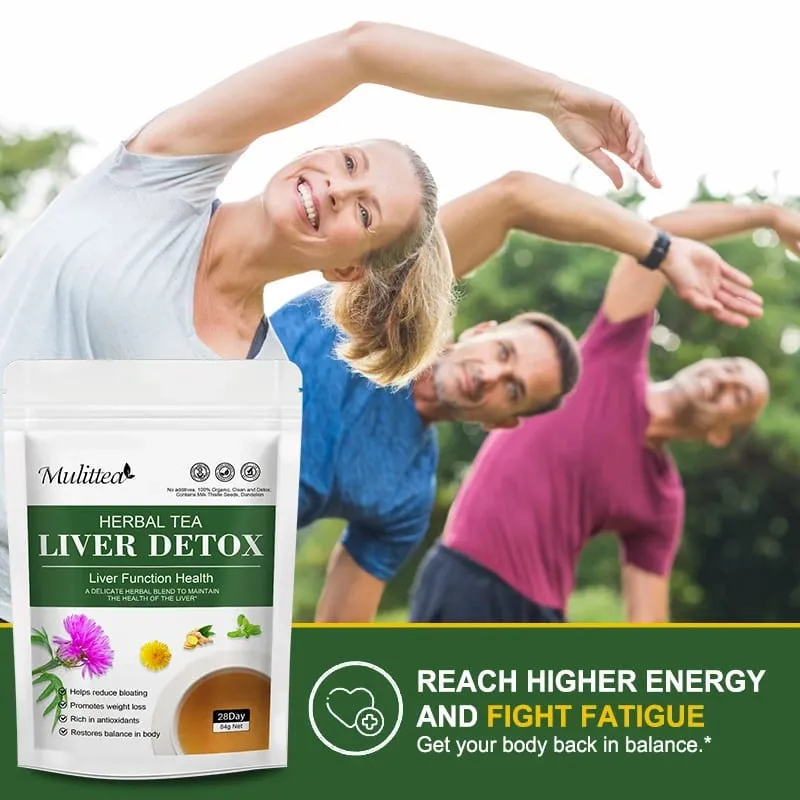Mulittea 100% Natural Liver Cleansing Detox Drink 6 IN 1 Herbal Formula Support Liver Function Health and Healthy Skin Whitening