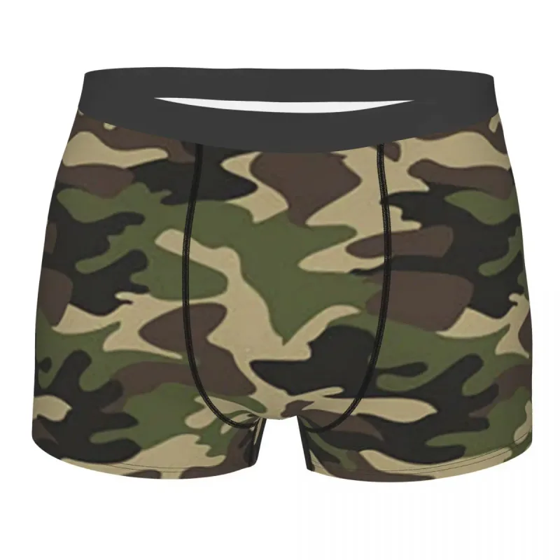 Male Cool WW2 Camo Underwear Germany Arm Military Camouflage Boxer Briefs Stretch Shorts Panties Underpants