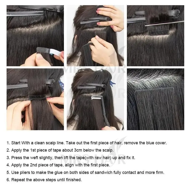 Pita Halimunan dalam Pita Suntikan Rambut dalam Sambungan Rambut Manusia #60 Pita Pakan PU Pada 10pcs/pek Hanya Tambah Kelantangan Untuk Rambut Sisi