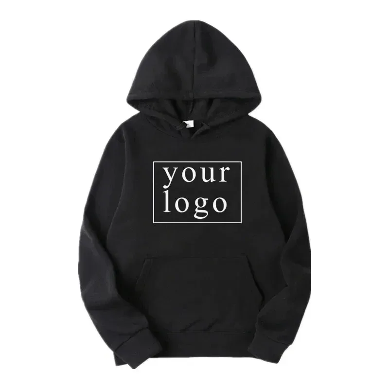 Hoodie DIY Teks Cetak Kustom Kasual Pria Wanita 2024 Logo Kustom Hoody Pribadi Hoodie Kustom Kaus Logo Teks