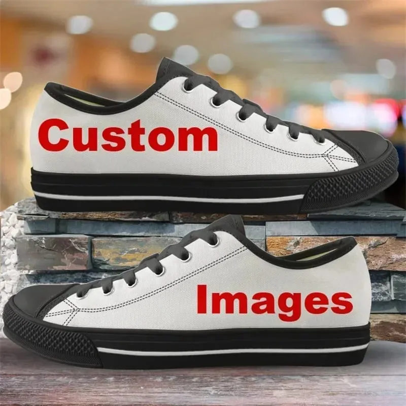 Custom Your Logo Image Text Name Pinted Shoes For Unisex High Top Canvas Shoes Women Free Dropshipping Ladies Sneakers