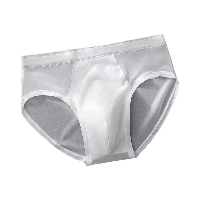 Men's Seamless Ice Silk Briefs Underwear Bulge Pouch Solid Breathable Panties Calzoncillos Hombre Slips Male Panties