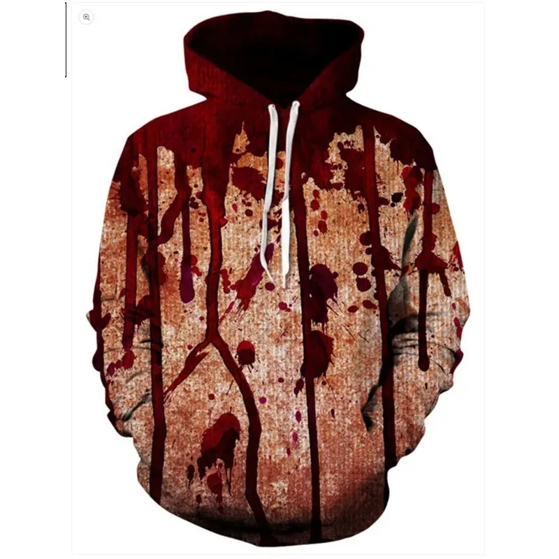 YOU 2026 Halloween Hoodies Men Women Full Print Terror Blood Graphic Sweatshirt Hoody Sudaderas Originales