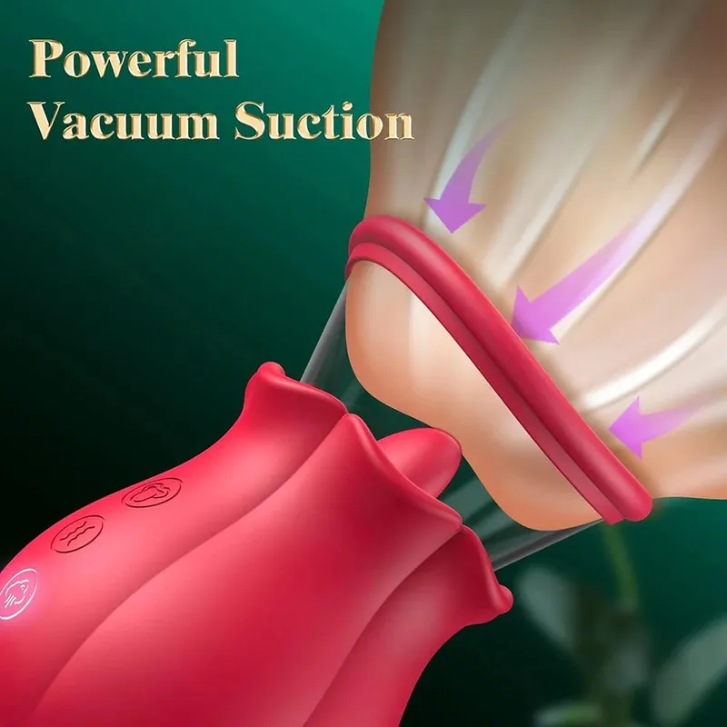 Sucking Licking G spot Vibrator Rose-Sex Toy Adult Sex Toys Removable Cup Clit Nipple Stimulation 360° Rotation Vibrators 18+