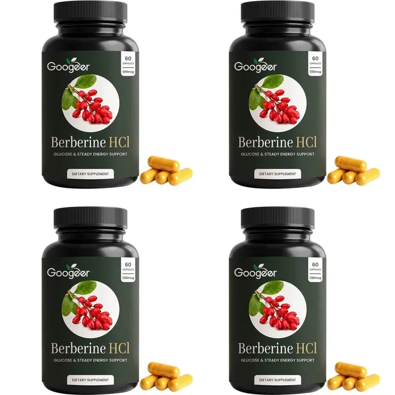 Googeer Berberine HCl Capsules Support Glucose Homeostasis and Steady Energy Plus Immune Support and Gut Health 60 Capsules