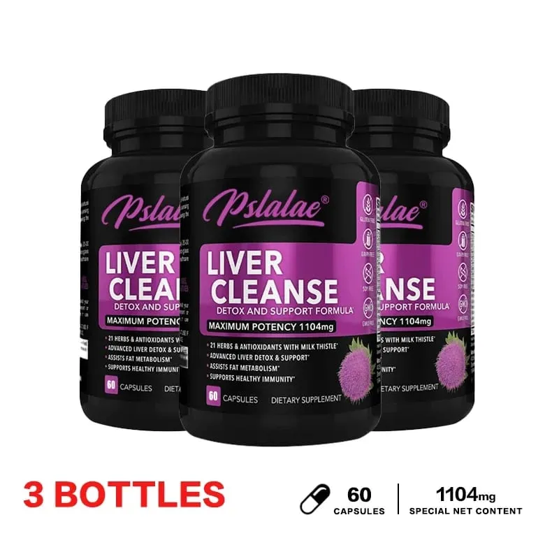 Liver Cleanse Detoxification Support Supplement - Complete Health Capsules with Artichoke Berberine Turmeric Herbs