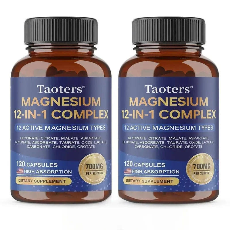 12-in-1 Magnesium Complex Supplement – ​​High Absorption Rate Supports Muscles Nerves and Sleep Suitable for Men and Women