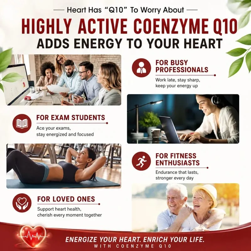 Holucks Pure CoQ10 Supplements with Bergamot Resveratrol Supports Cardiovascular & Antioxidant Health Immune Defense