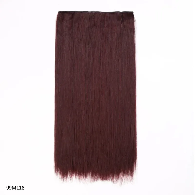 Synthetic 24 Inch Long Straight Clip in Hair Extension Seamless Natural Looking Easy Install Women’s Hairpieces for Daily Wear