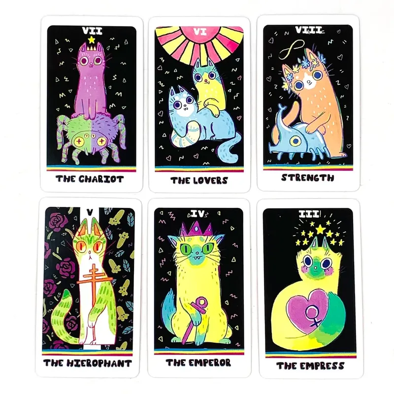 Cute Tarot Cards A 78PCS Oracles English Visions Divination Board Game Family Gathering Game Halloween and Christmas Gifts