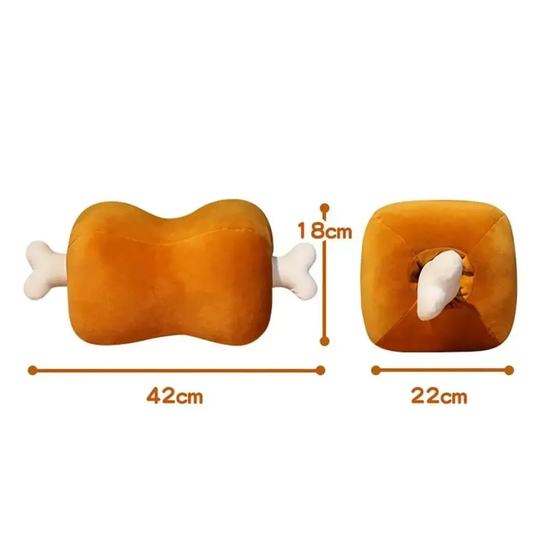 Novelty 42cm Simulation Meat Bone Pillow Soft Washable Pillow Hypoallergenic Cartoon Design Dual-use Pillow Sofa Cushion