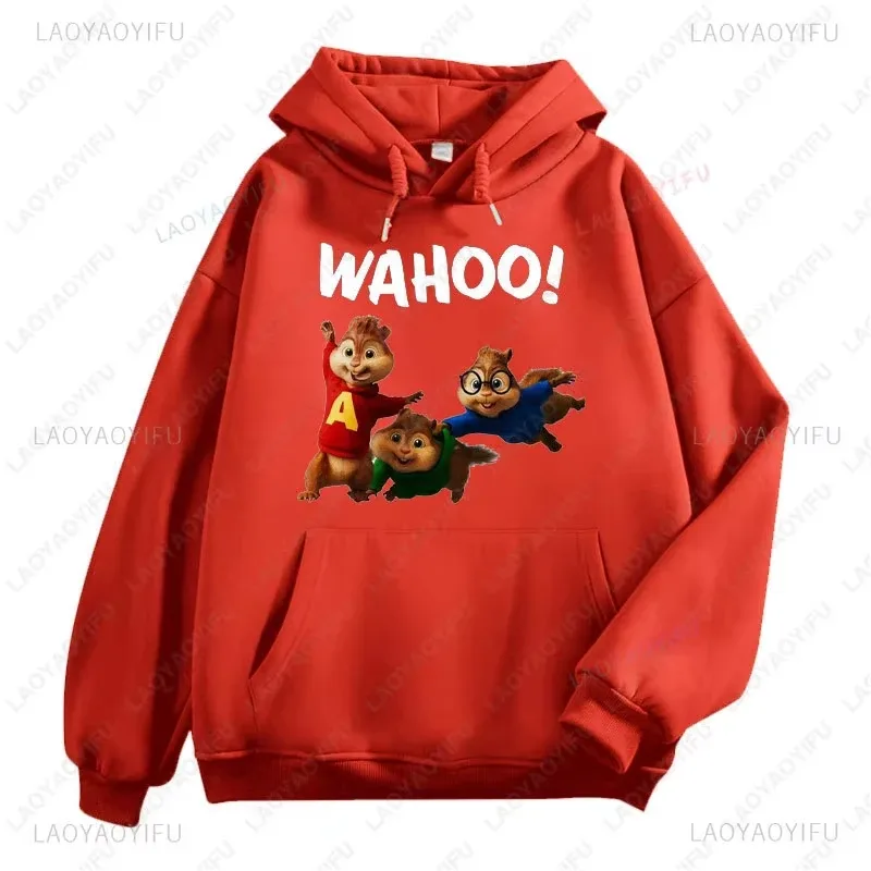 Felpe con cappuccio Anime Alvin and The Chipmunks Felpa con stampa di lettere Eco Friendly A Casual Streetwear Pullover unisex promo