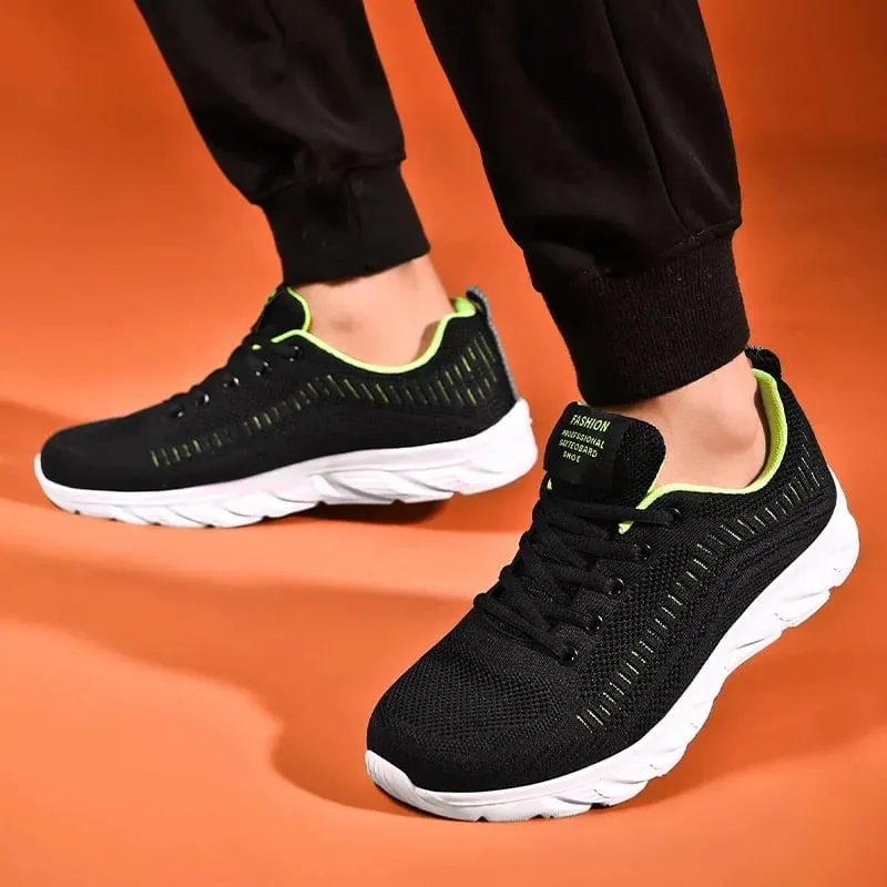 Men Running Shoes Comfortable Sport Shoes Men Trend Lightweight Walking Shoes Men's Sneakers Breathable Zapatillas Black 1