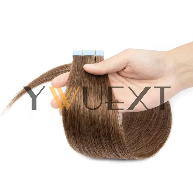 30g Real Human Hair Tape in Extensions 12''-24'' Natural Straight Seamless Tape Hair On Double Sided Tape 20pcs for Women