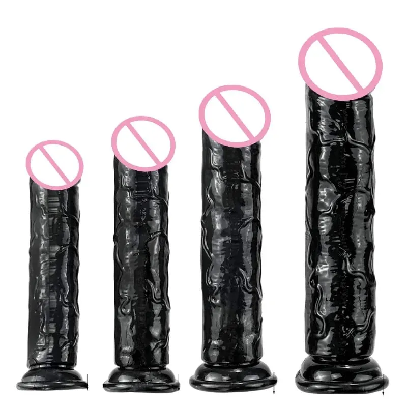 Realistic Black Dildo Cheap 6 Sizes Suction Cup Penis Butt Plug Long Dick G Spot Anal Vagina Masturbator Adult Sex Toy for Woman