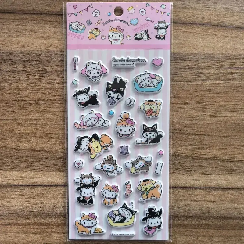 Genuine Sanrio 3D Stickers Toys Cartoon Hello Kitty Kuromi Melody Scrapbook Decor Sticker For Phones Water Mug Notebooks Decals