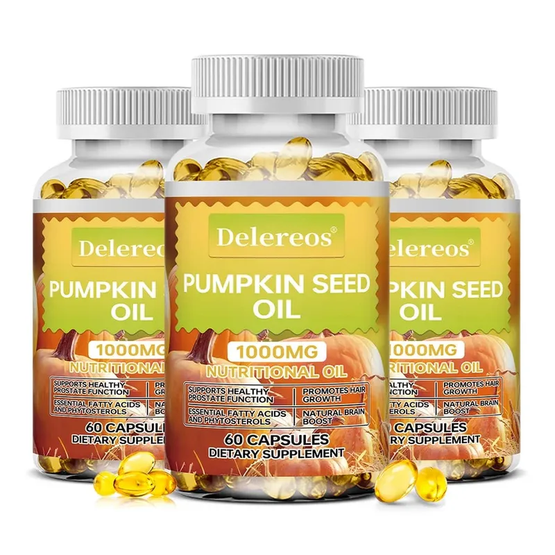 Pumpkin Seed Oil Capsules 1000mg Supports Prostate Urinary Bladder & Hair Health for Men Cardiovascular Health Non-GMO