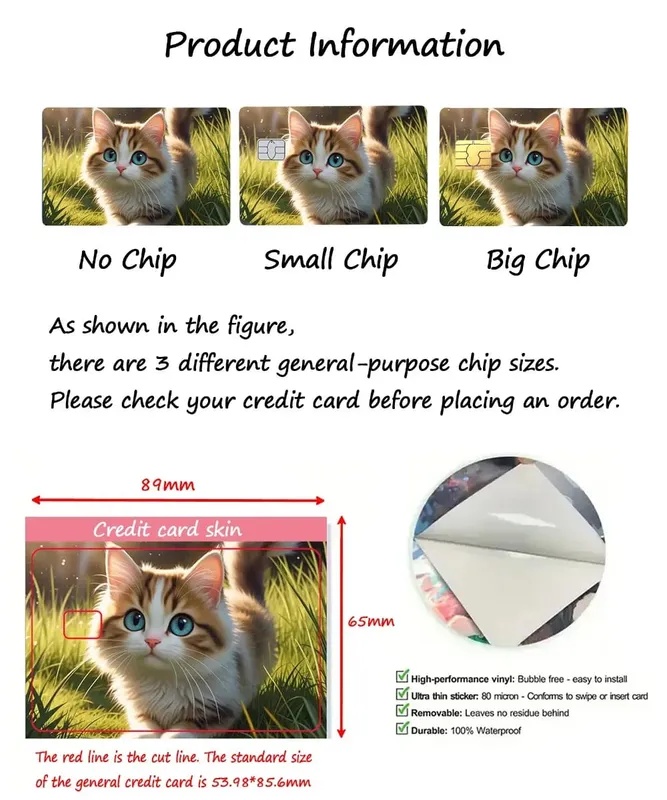 Credit Card Skin Stickers for VISA JCB MasterCard Bank Debit Card and Other IC Magnetic Card Anime Decorate Anti-degaussing