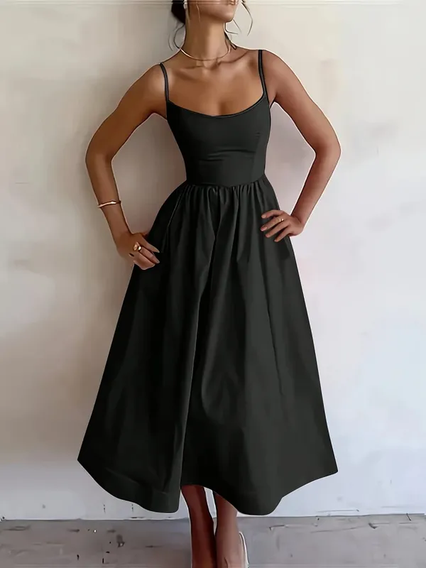 Elegant instrueret kvinders nye ærmeløse, elegante stropkjole Moderigtigt Minimalistisk Design Casual Komfortabel pasform