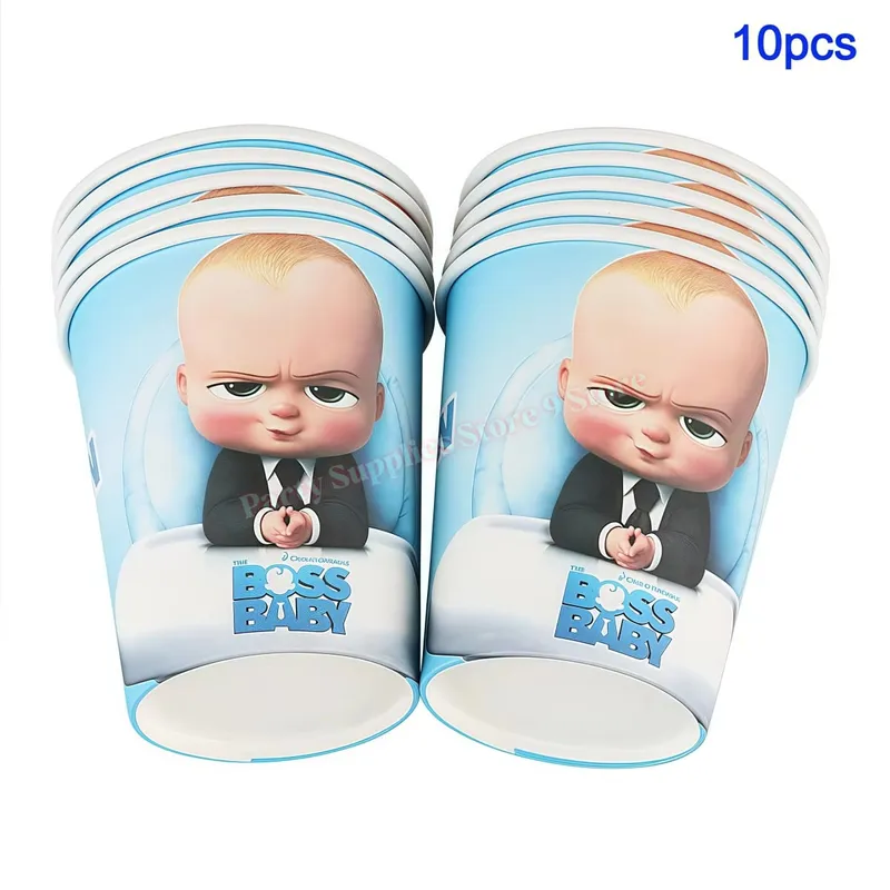 Bossed Baby Theme Newborn 1st Birthday Party Decoration Paper Plate Cup Balloon Banner Kid Boy Favors Baby Shower Event Supplies