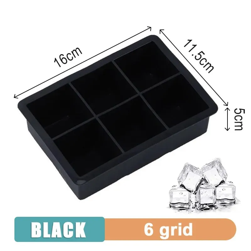 4/6/8/15 Mřížka Velký zásobník na led Forma Giant Jumbo Velká potravinářská silikonová forma na kostky ledu Čtvercová forma Forma na výrobu ledu pro kutily Zásobník na led — image 12