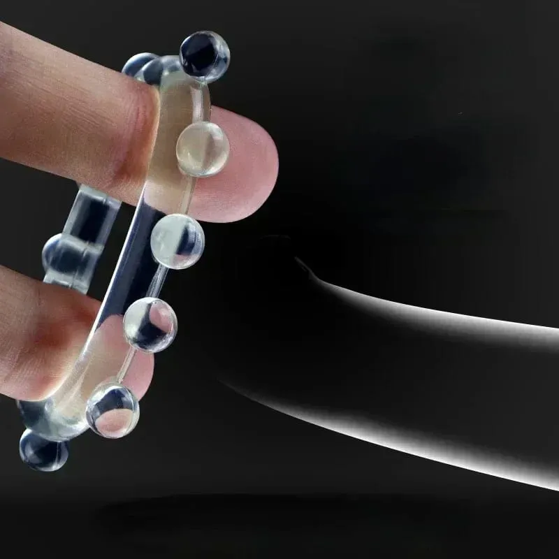 3ks Stretchy Stay Hard Beaded erekční kroužek Zpoždění ejakulace Trenažér šourku Vázání míčků Silikonový kroužek na tahy pro muže Sexuální hračky