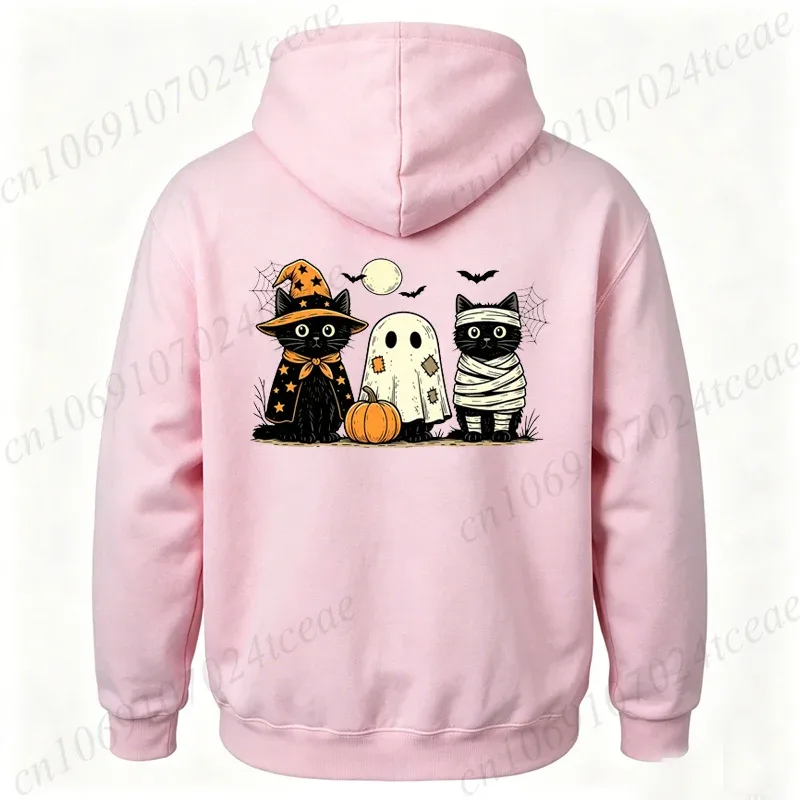 Black Cat Pumpkin Hoodies Ghots Gothic Fall Cat Sweatshirts Sweatshirts Halloween Spooky Season Tracksuits Halloween Party Gift