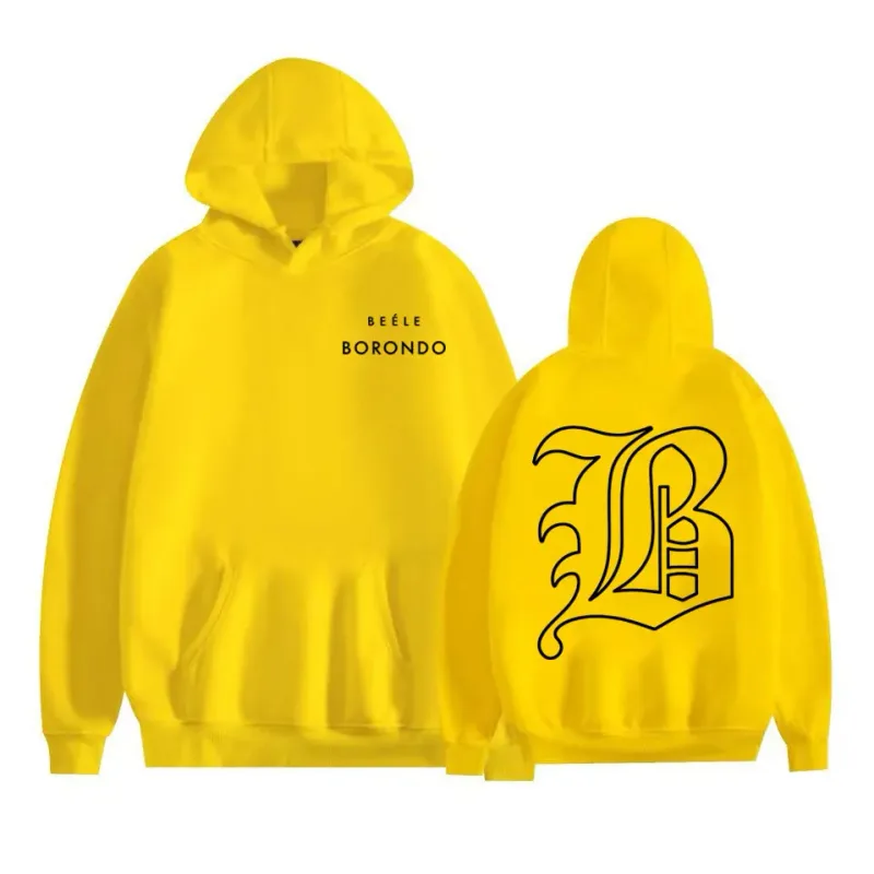 Sudaderas con capucha con logotipo del rapero BEELE Borondo, ropa para hombre, sudaderas Vintage de Hip Hop de gran tamaño, jerséis informales de lana, ropa de calle