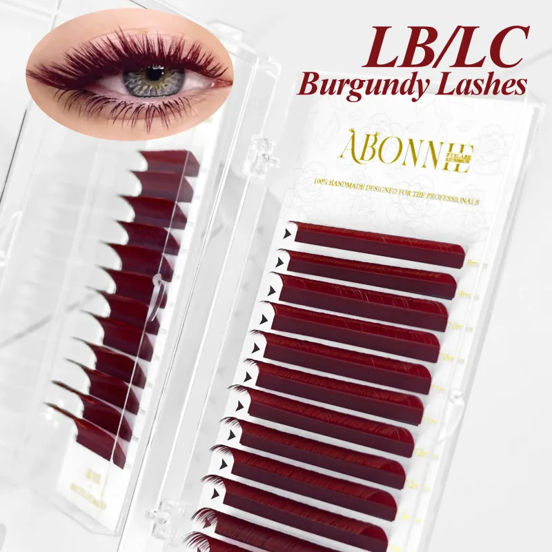 Abonnie LC LB Eyelashes Burgundy Lashes Comic Lash Map Bown Eyelash Extensions Classic Eyelashes Foxy Eye Lashes Cherry Lashes