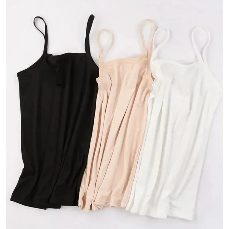 Women Sexy Milk Silk Tops Spaghetti Strap Tops Solid Color Strap Slim Vest Female Basic Tanks Bra Underwear Summer Base Shirt
