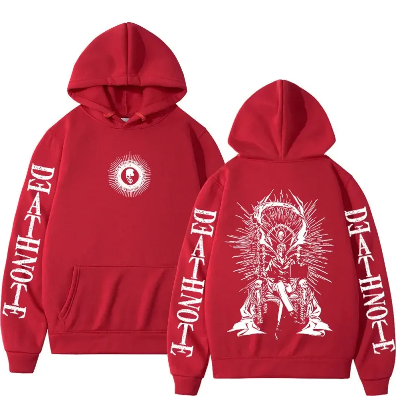 Y2K Anime Death Note Hoodies Yagami Light L·Lawliet Gothic Sweatshirt Men Women Clothing Fashion Long Sleeve Pullovers Streetwea