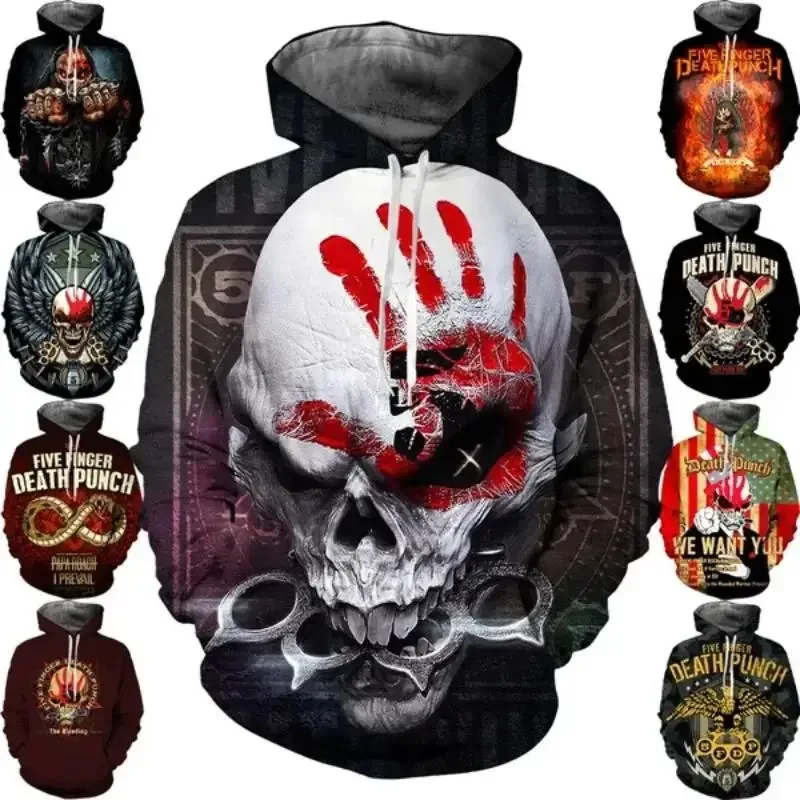 Men's and Women's Five Finger Death Punch Hoodies 3D Printing Casual Autumn Winter Sweatshirts Hip-hop Rock Hoodie — image 8