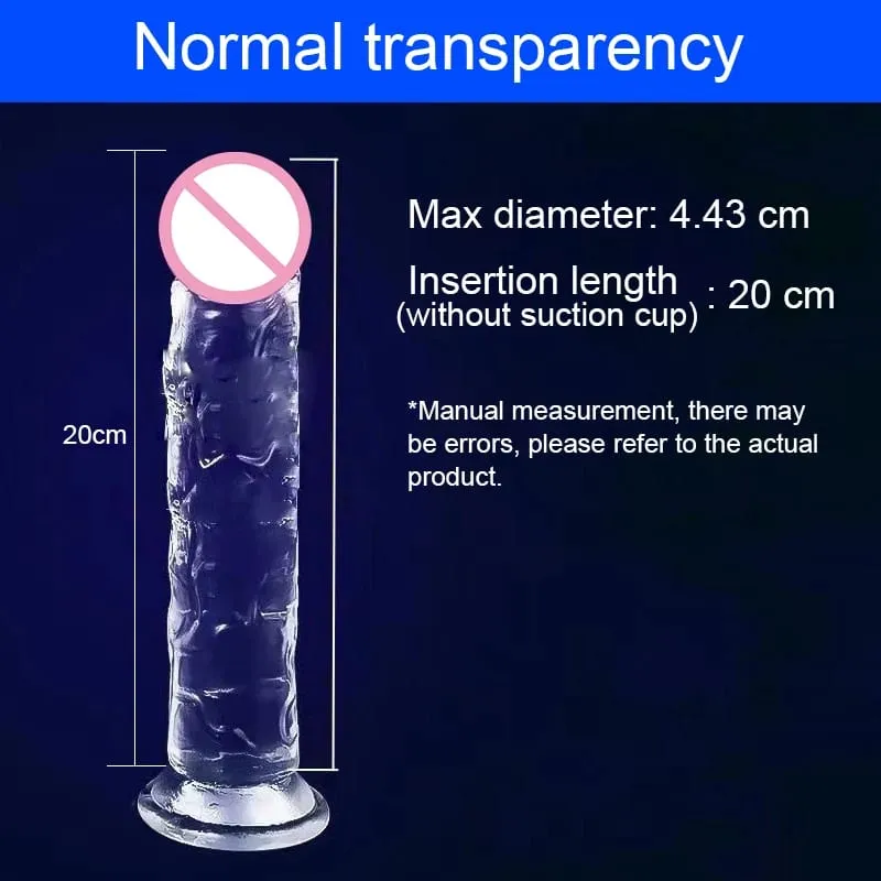 Transparent Big Dick 9 Sizes Realistic Jelly Dildo Women Gay Anal Sex Toys Soft Clitoris Vaginal Masturbators Penis Suction Cup