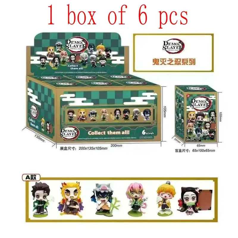 2026 Tanjiro Kamado Nezuko Demon-Slayer Anime Cartoon Figure Blind Box Creative Personalized Statue Ornament Surprise Gift Box