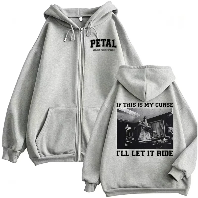 Ariana Grande Petal Core If This Is My Curse Zipper Hoodies Men Women Fashion Classic Jacket Sweatshirt Long Sleeve Zip Up Coats