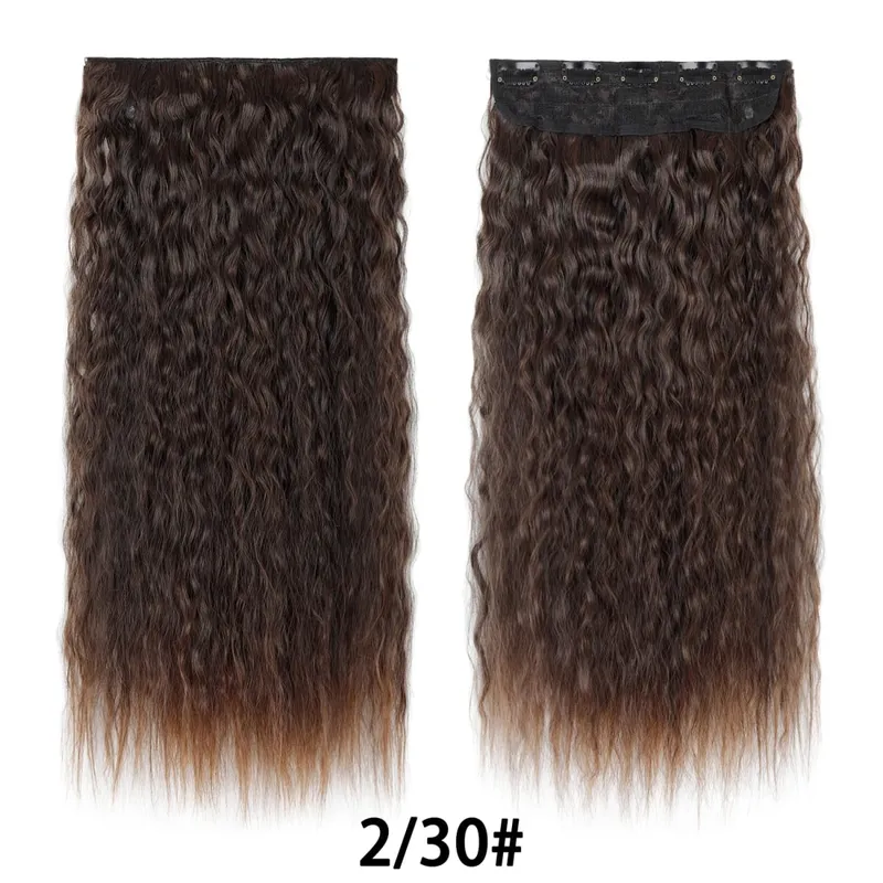 Jeedou Clip in Hair Extension Kinky Curly Hair One Piece 5Clips Blue Rainbow Color Cosplay Props Synthetic Hairpieces For Girls